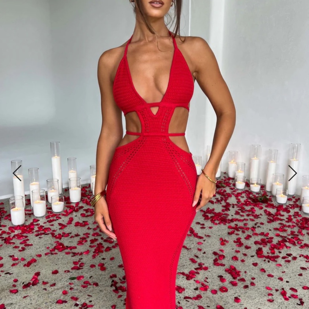BabyBoo Backless Red Cut-Out Dress